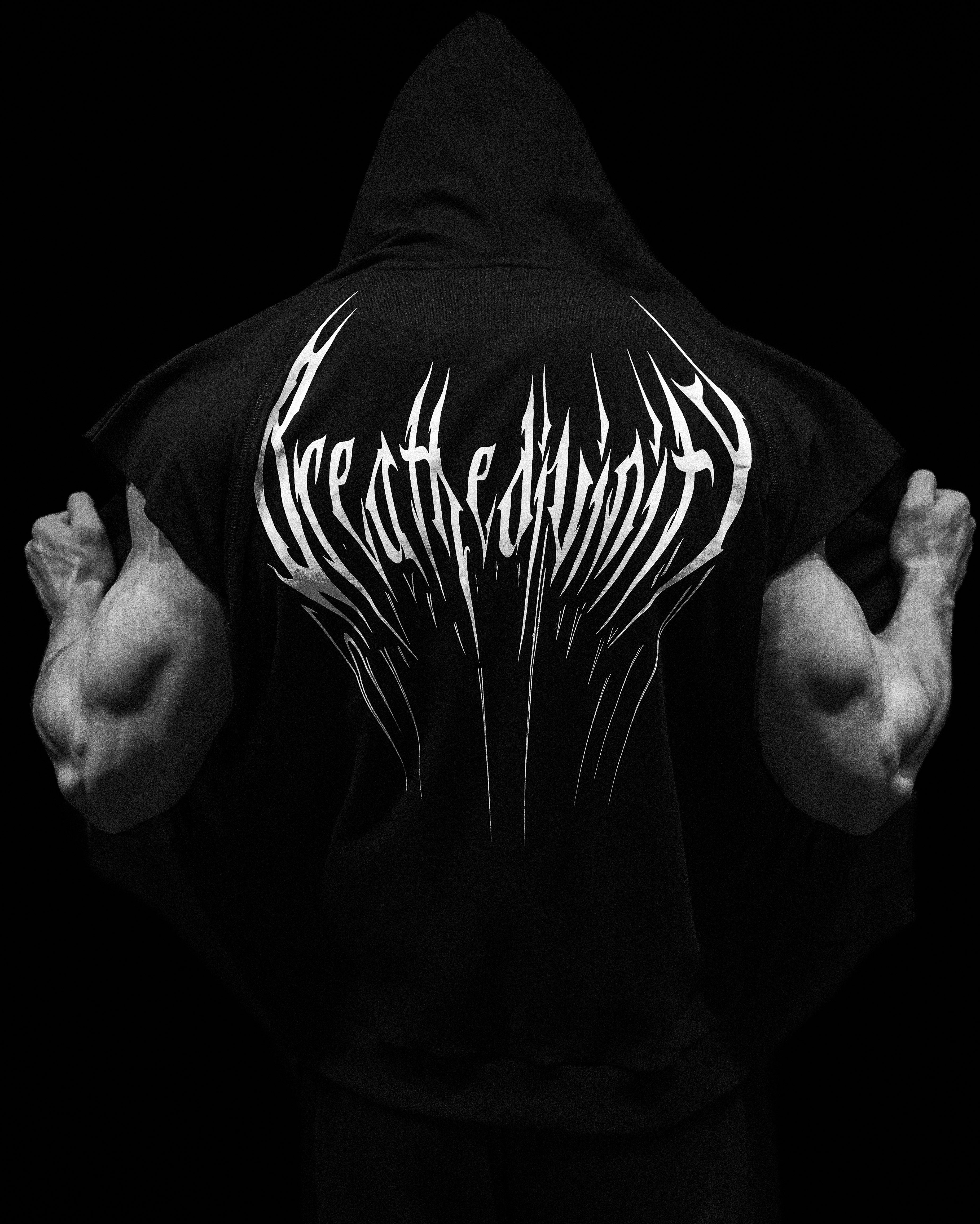 breathedivinity パーカー　限定 Venom Cutoff Zip-up Hoodie [VOID BLACK] – Breathedivinity
