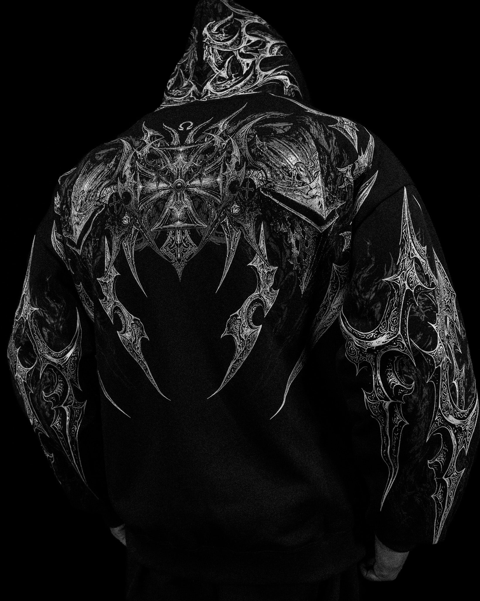 Berserker Oversized Zip-up Hoodie [VOID BLACK] – Breathedivinity