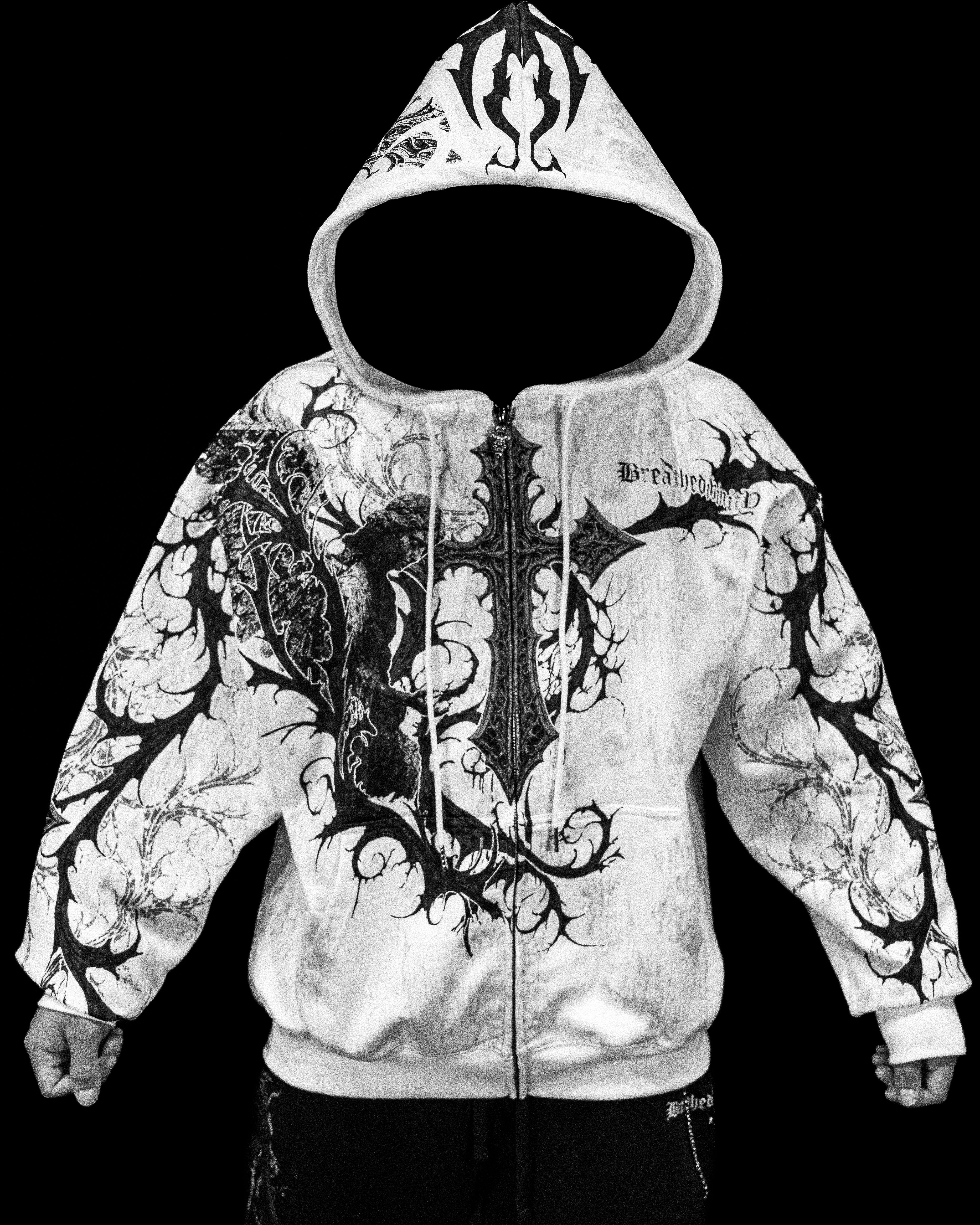 Sanctuary Oversized Zip-up Hoodie [DIVINE WHITE] – Breathedivinity