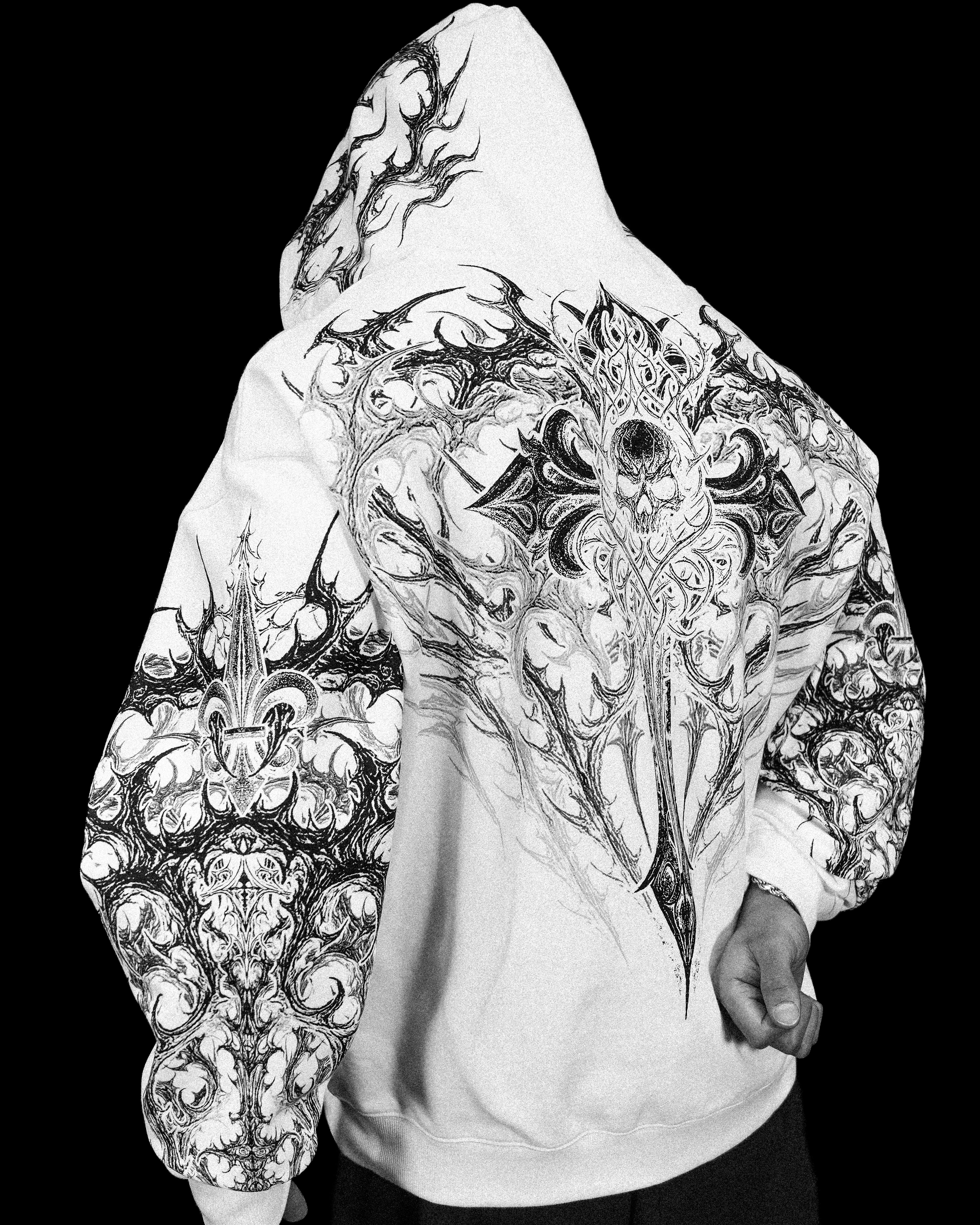 Heavenly Knight Oversized Zip-up Hoodie [DIVINE WHITE