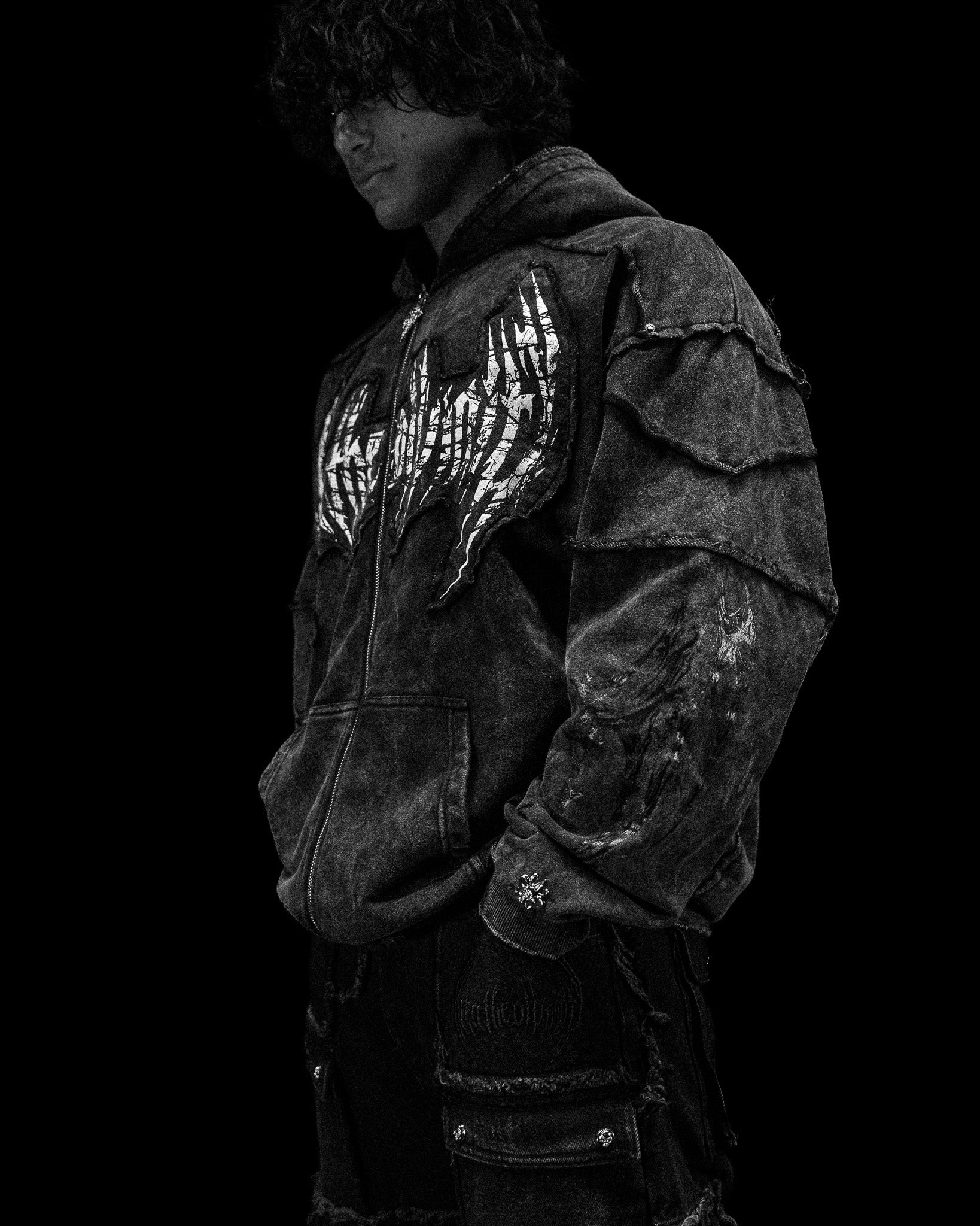 Ruined Oversized Zip-up Hoodie [GHOST] – Breathedivinity