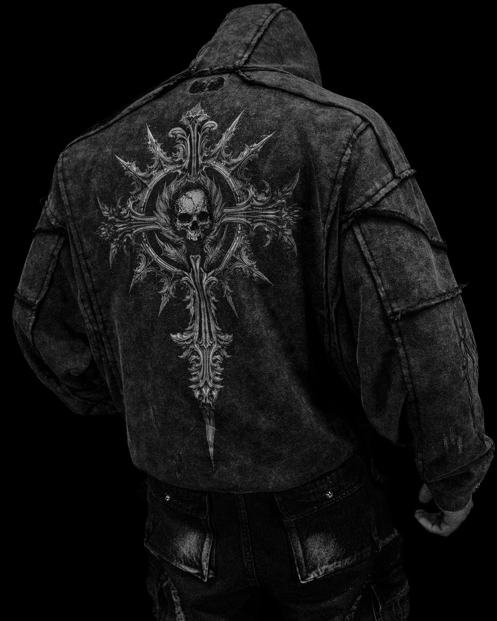 Ruined Oversized Zip-up Hoodie [GHOST] – Breathedivinity