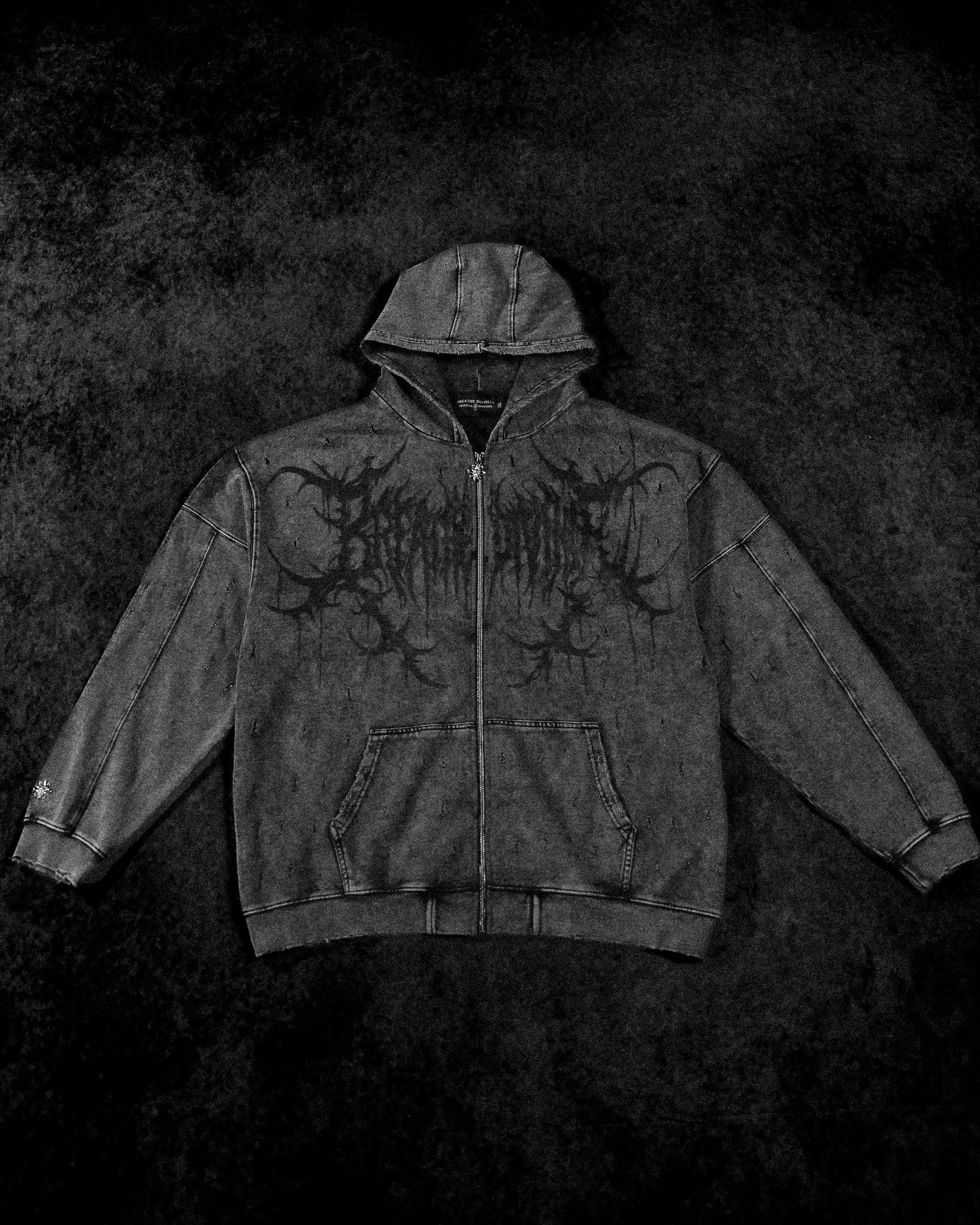 Mens Tarnished Zip-up Hoodie [VINTAGE] – Breathedivinity