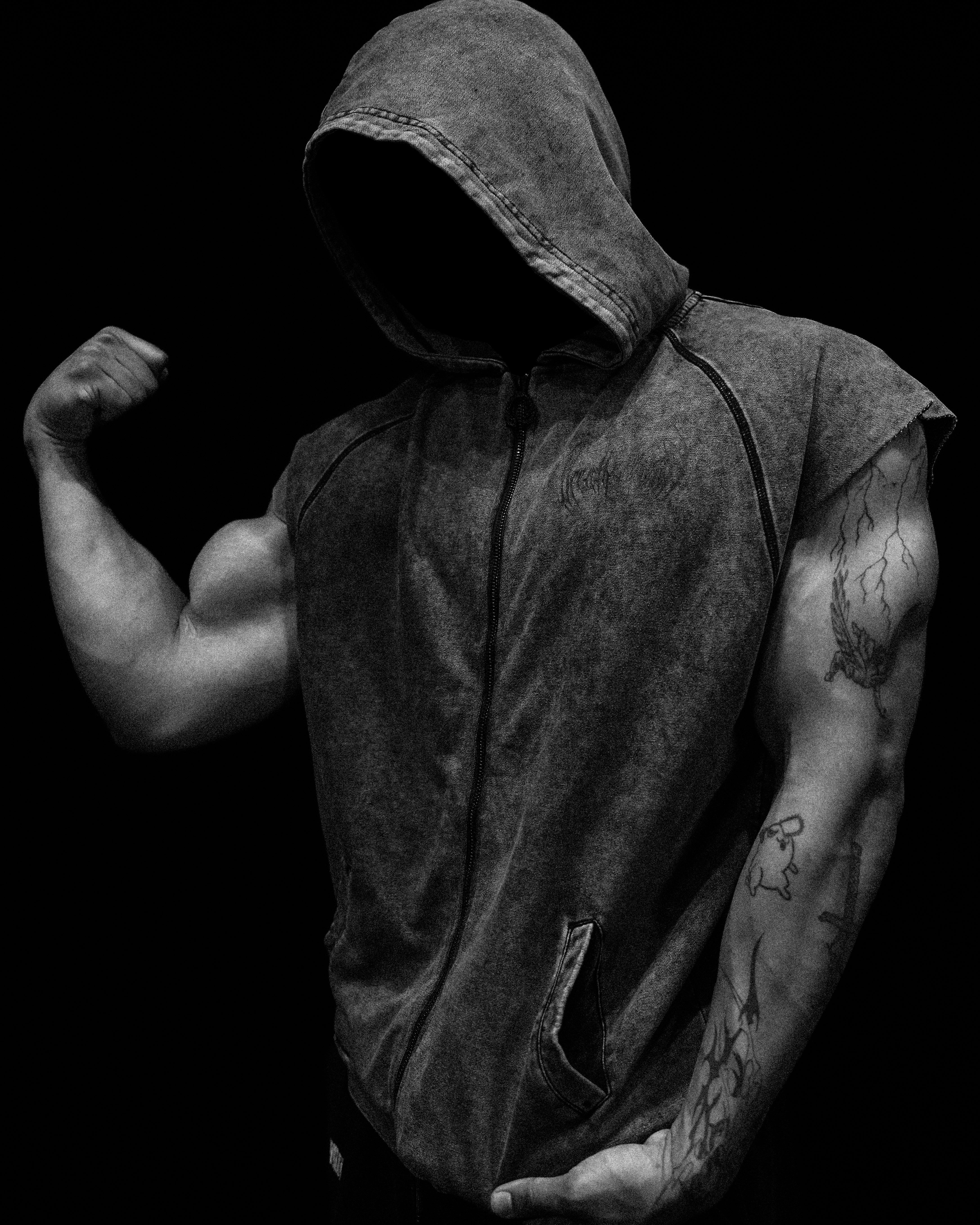 Venom Cutoff Zip-up Hoodie [VINTAGE] – Breathedivinity