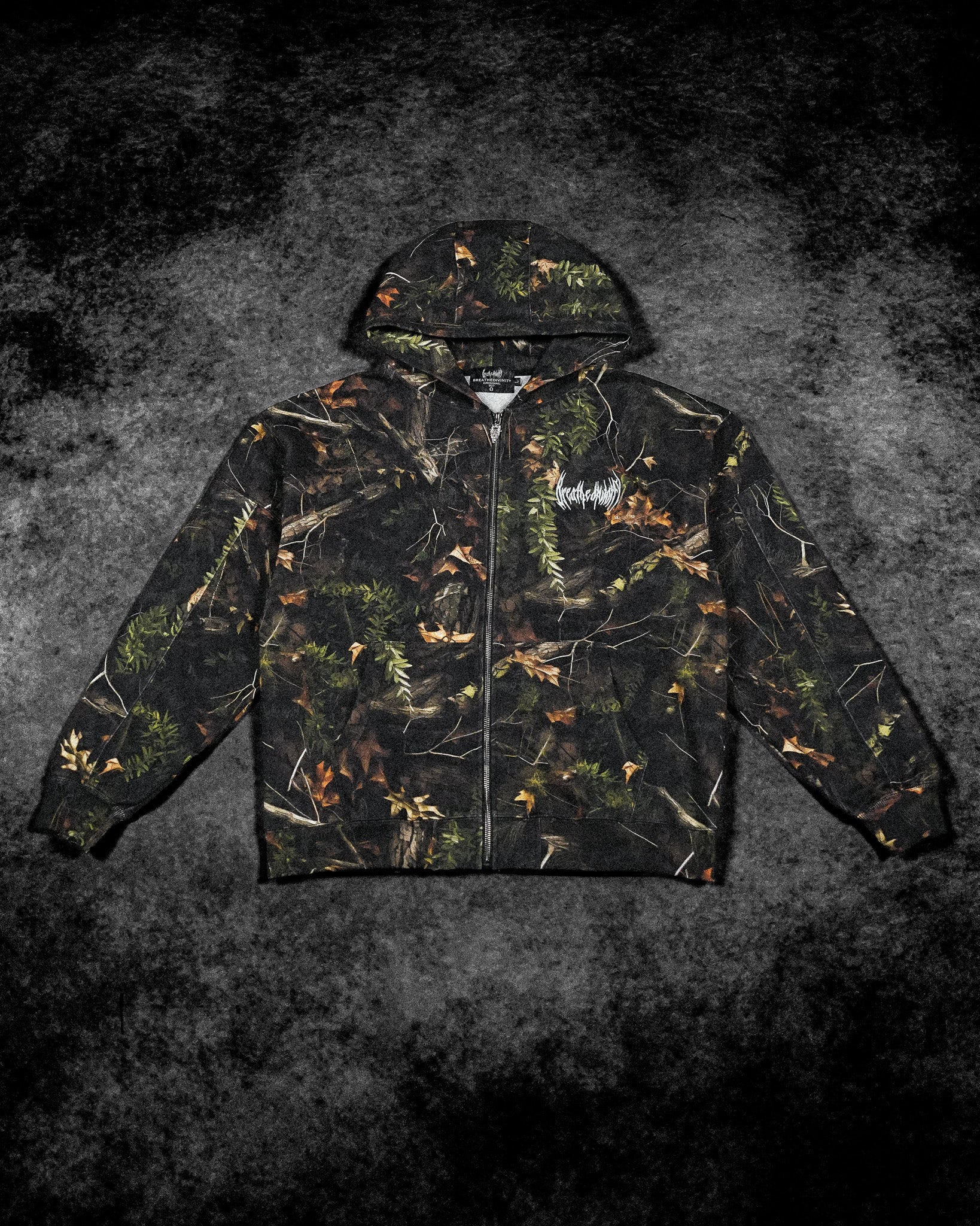 Camo Oversized Zip-up Hoodie [OVERGROWTH CAMO] – Breathedivinity