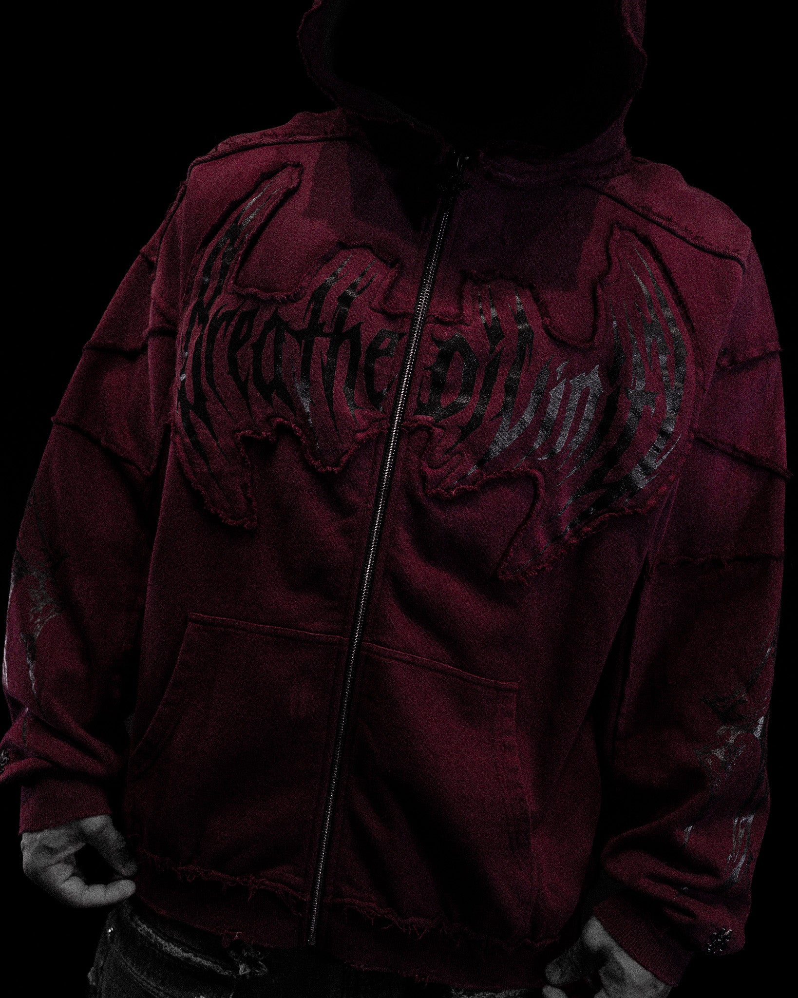 Ruined Oversized Zip-up Hoodie [VIOLA] – Breathedivinity