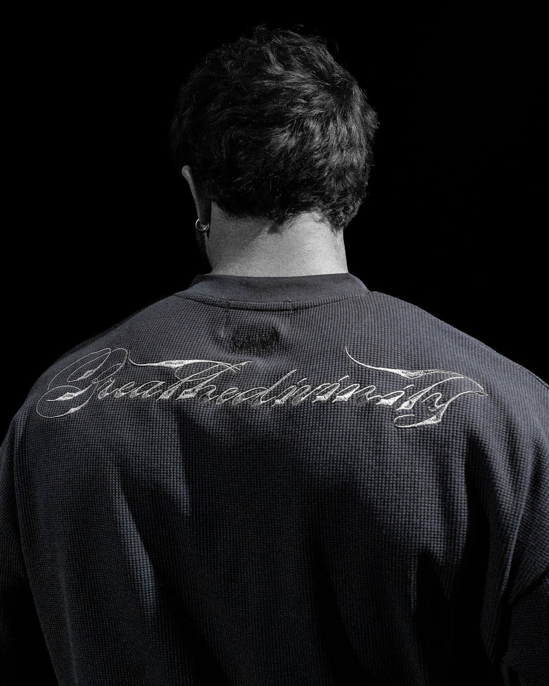 Oversized Elegance Waffle Henley [BLUEBERRY MUFFIN]