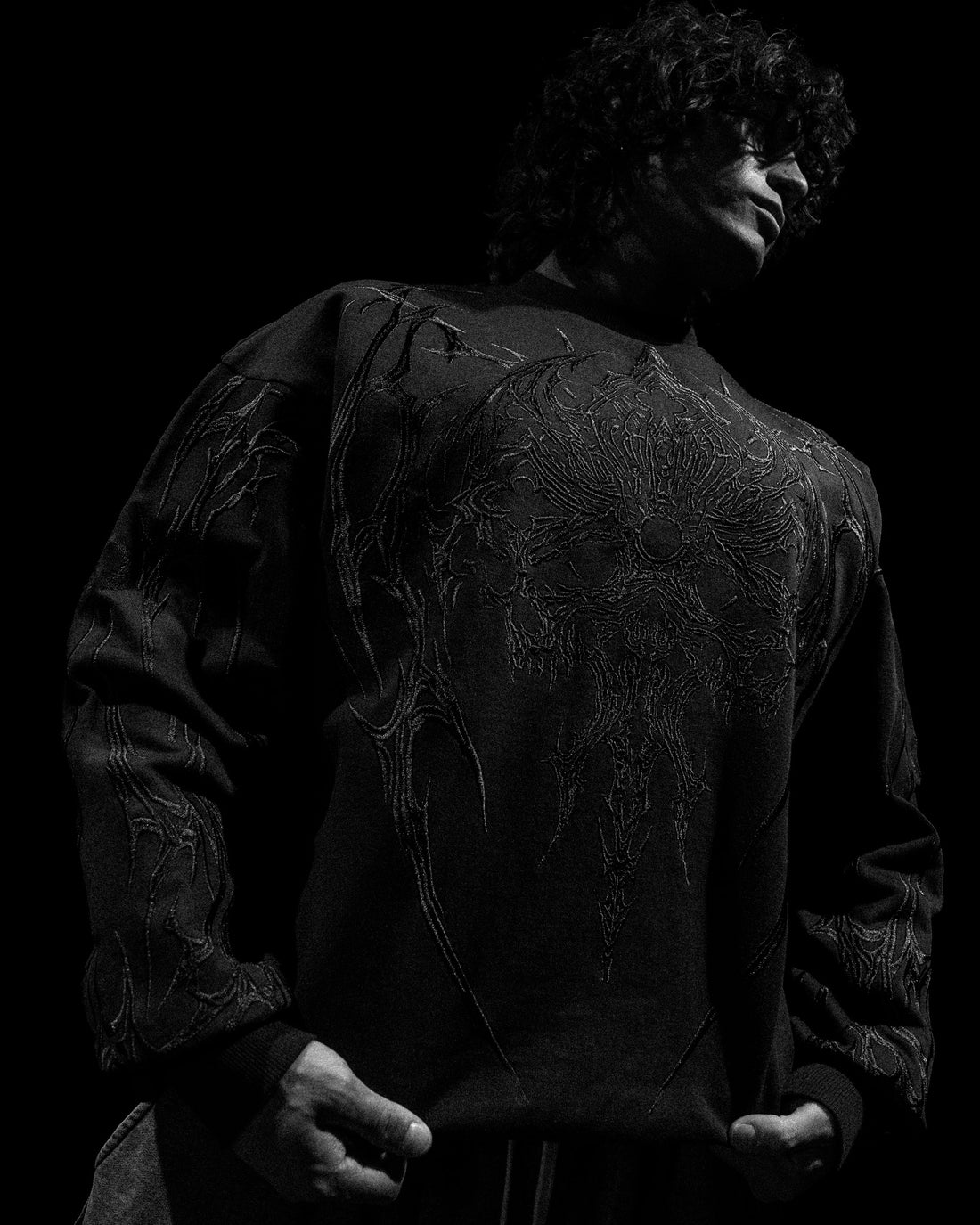 Vengeance Embroidery Oversized Crewneck [SHADOW]