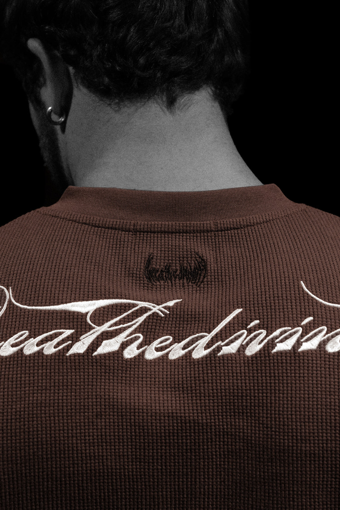 Oversized Elegance Waffle Henley [HAZELNUT]