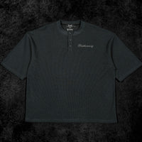 Oversized Elegance Waffle Henley [BLUEBERRY MUFFIN]