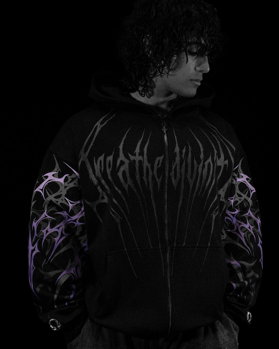 Immortality Oversized Zip-Up Hoodie [DUSK]