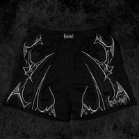 Skeletal Embroidered Bodybuilding mesh shorts [VOID BLACK]
