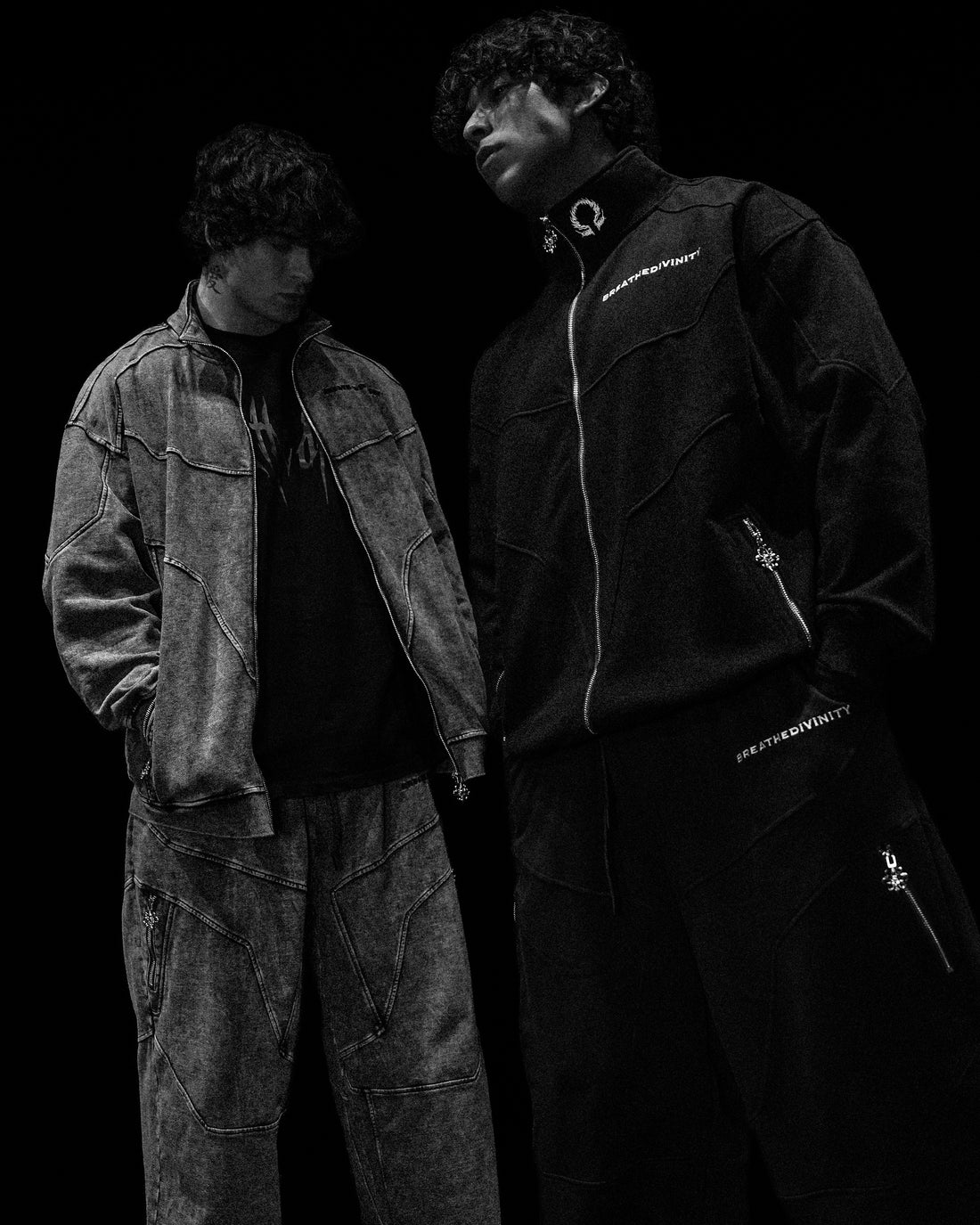 Deconstructed Oversized Cut & Sew Panel Full Zip Jacket [VINTAGE