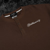 Oversized Elegance Waffle Henley [HAZELNUT]