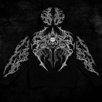 Deathwing Oversized Zip-up Hoodie [VOID BLACK]
