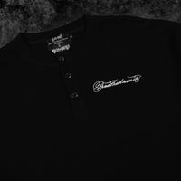 Oversized Elegance Waffle Henley [VOID BLACK]