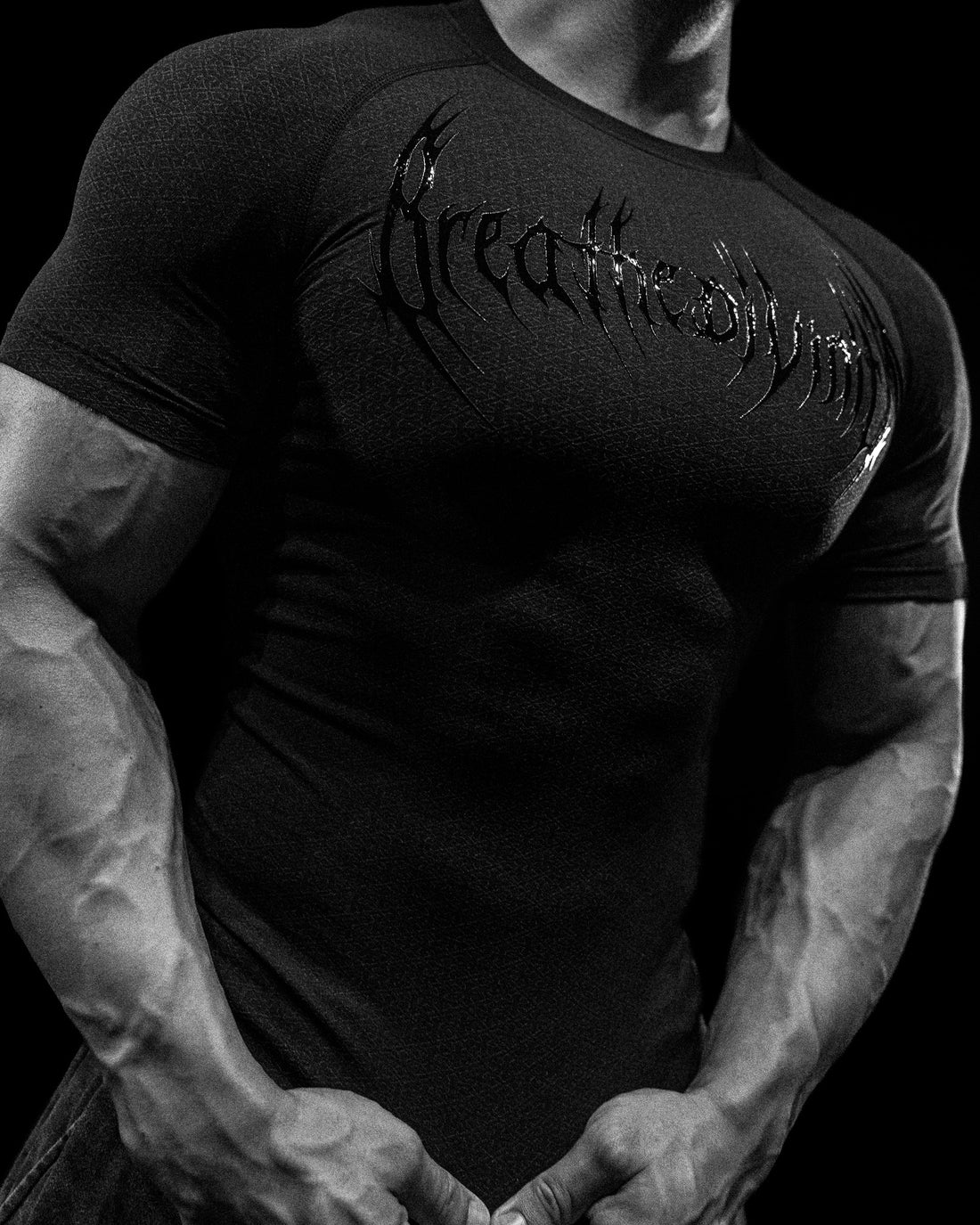 Doom Tech™  Armored Venom Texture Short sleeve Compression [DARKNESS]