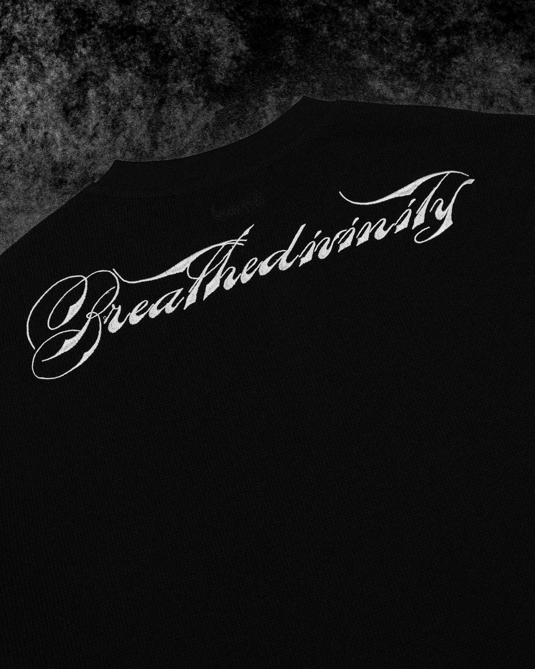 Oversized Elegance Waffle Henley [VOID BLACK]