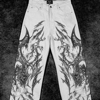 Soul Decay Oversized Distressed Denim Jeans [DIVINE WHITE]