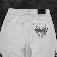 Soul Decay Oversized Distressed Denim Jeans [DIVINE WHITE]