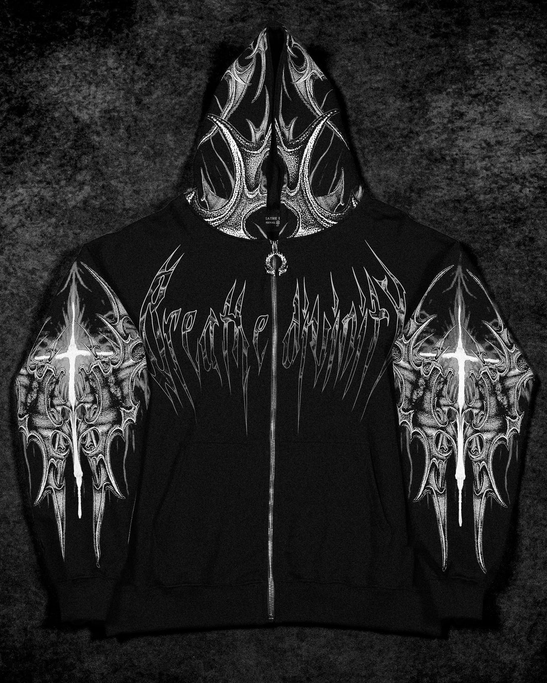 Death Blight Oversized Zip-Up Hoodie [VOID BLACK]