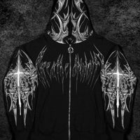Death Blight Oversized Zip-Up Hoodie [VOID BLACK]