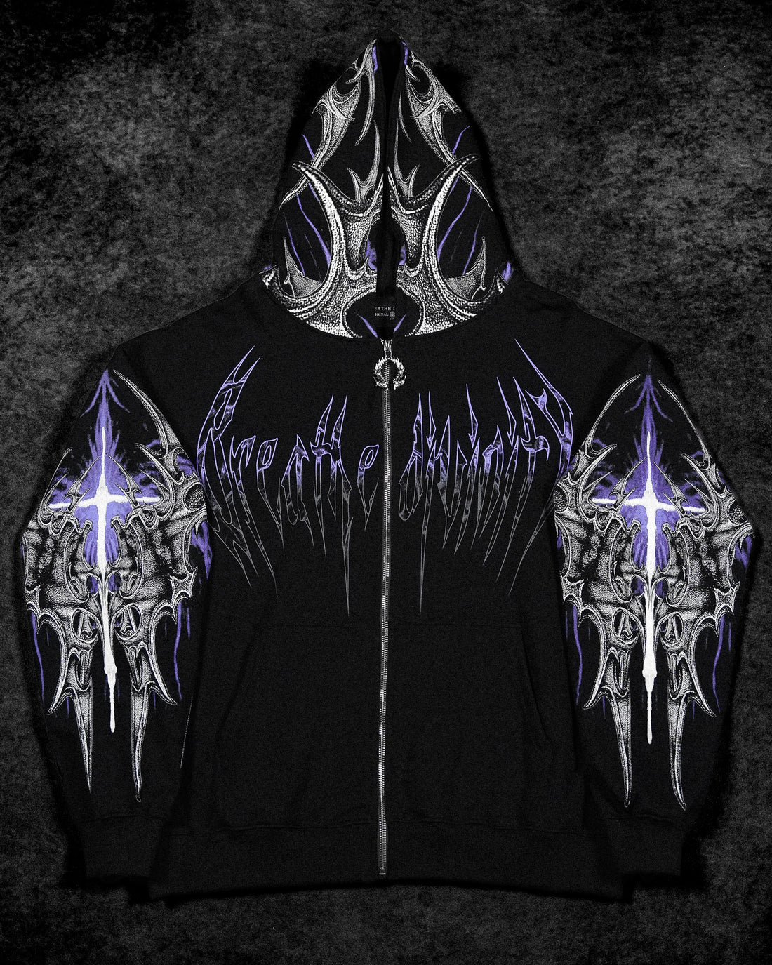 Death Blight Oversized Zip-Up Hoodie [HOLLOW PURPLE]