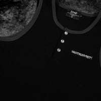 Metallic Henley Cut-off [MIDNIGHT]