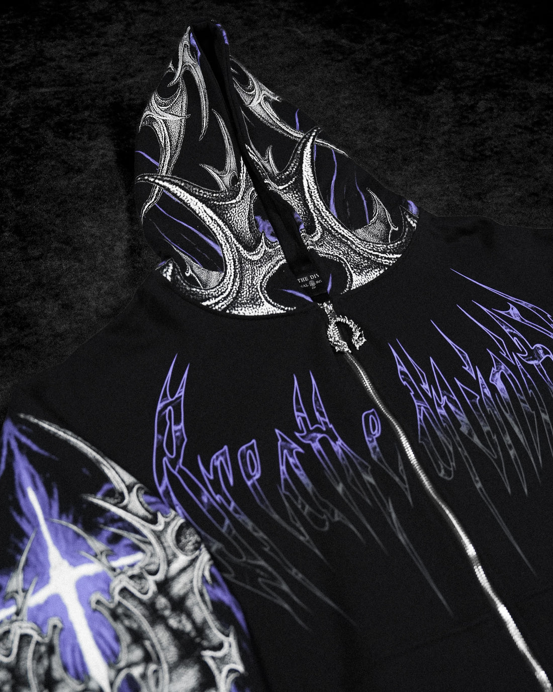 Death Blight Oversized Zip-Up Hoodie [HOLLOW PURPLE]