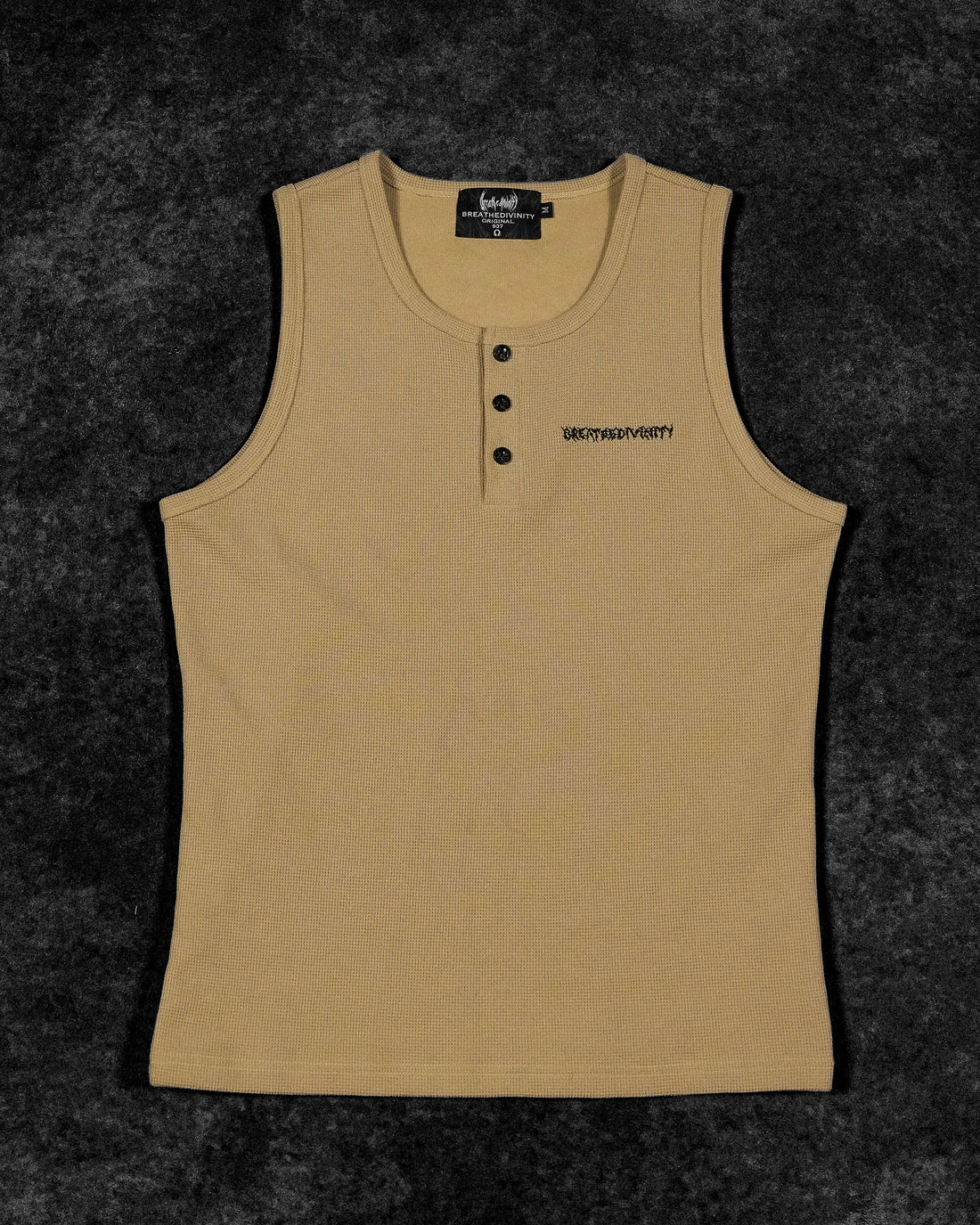 Metallic Henley Cut-off [TAUPE]