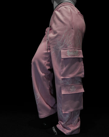 Women's Duskraven Oversized Uncuffed Cargos [PINK]