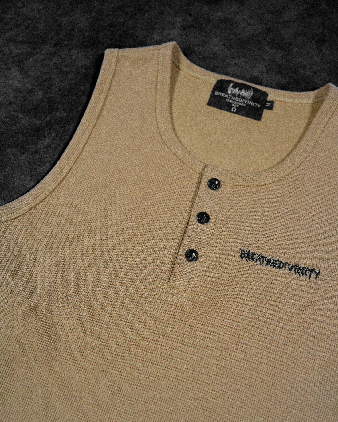 Metallic Henley Cut-off [TAUPE]
