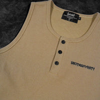 Metallic Henley Cut-off [TAUPE]