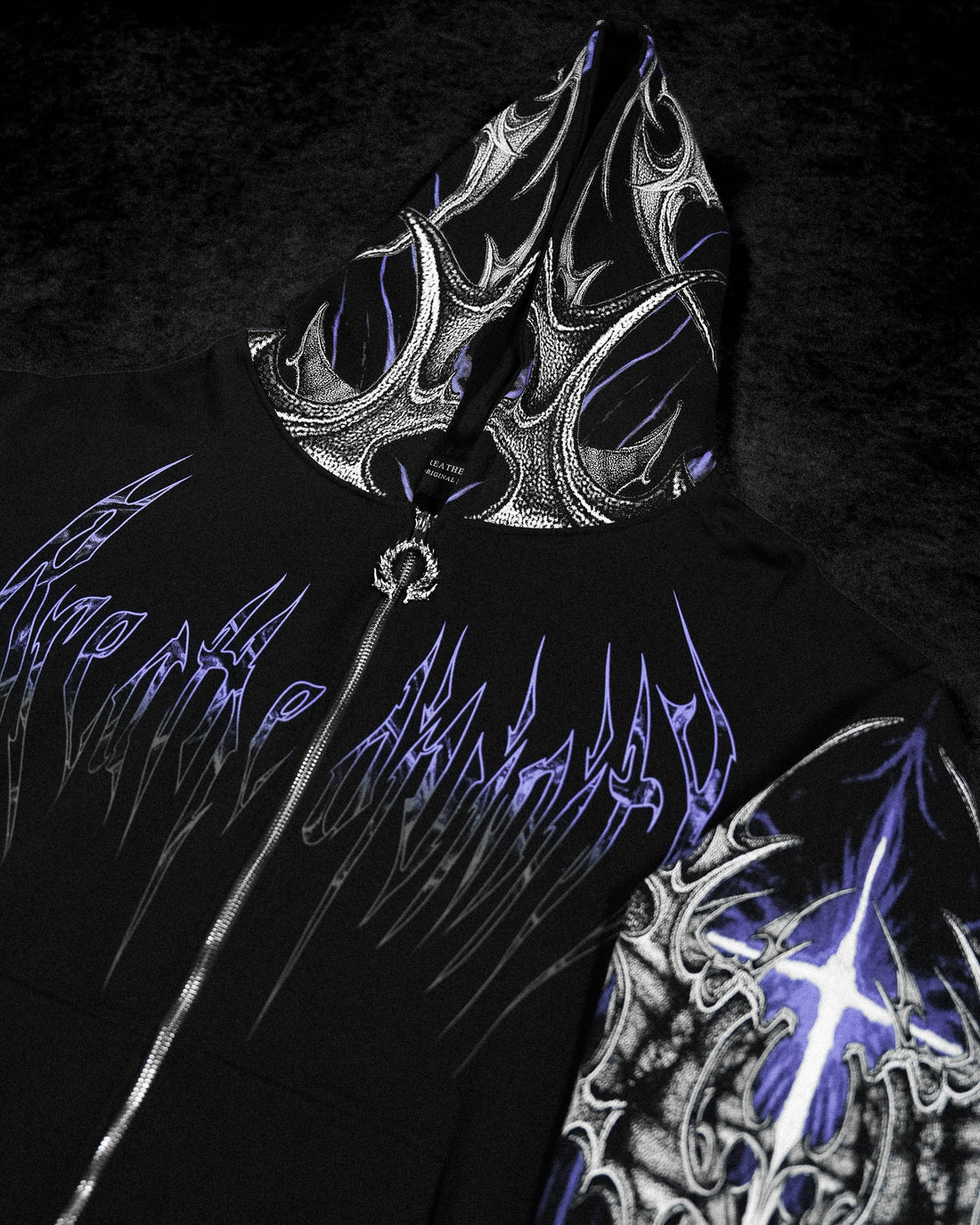 Death Blight Oversized Zip-Up Hoodie [HOLLOW PURPLE]