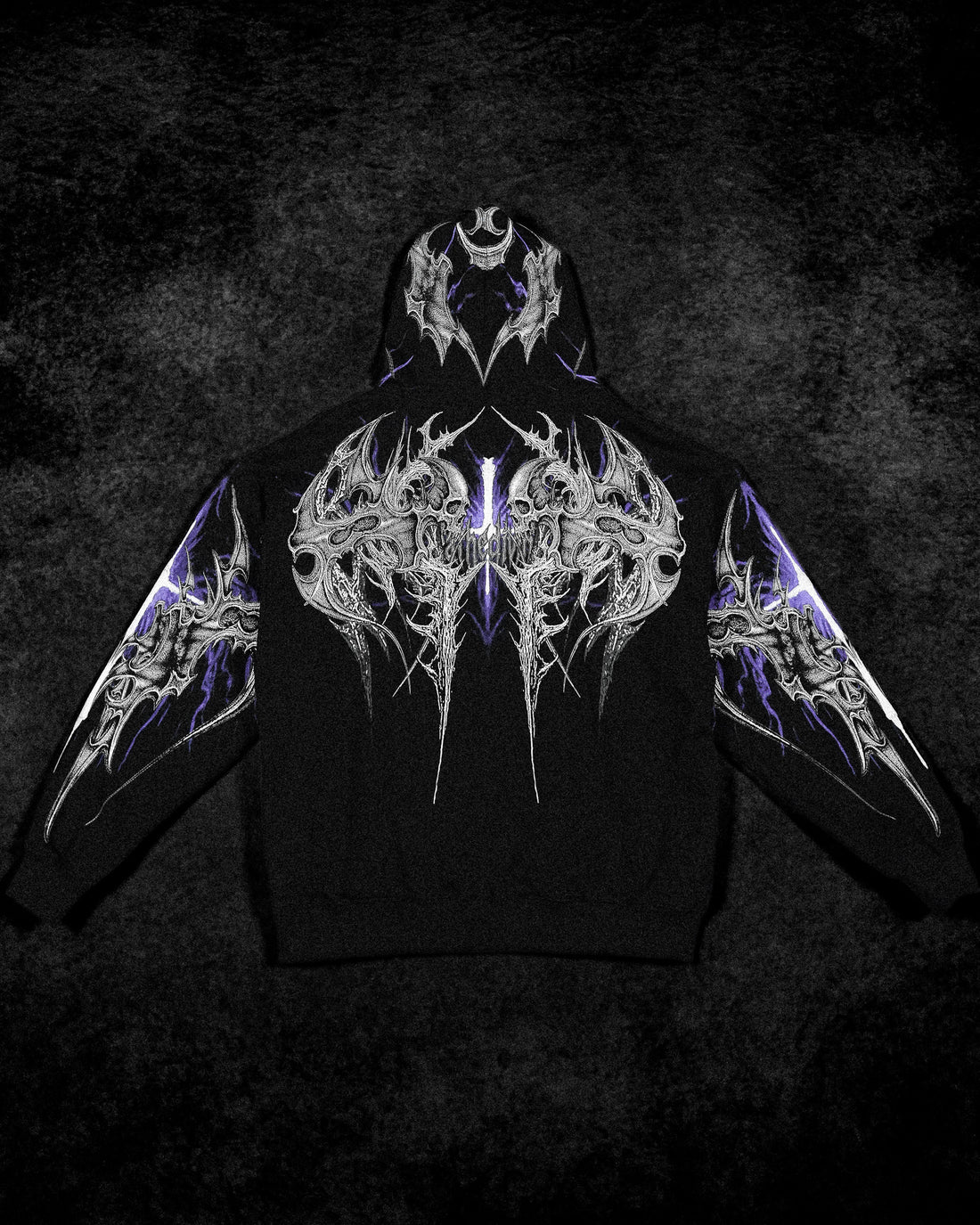 Death Blight Oversized Zip-Up Hoodie [HOLLOW PURPLE]