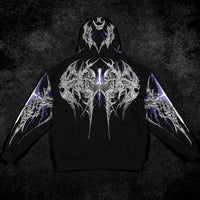 Death Blight Oversized Zip-Up Hoodie [HOLLOW PURPLE]
