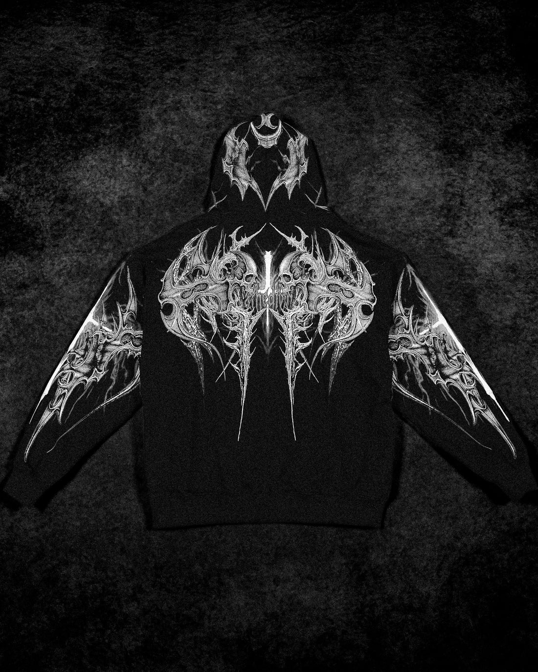 Death Blight Oversized Zip-Up Hoodie [VOID BLACK]