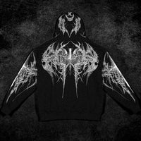 Death Blight Oversized Zip-Up Hoodie [VOID BLACK]