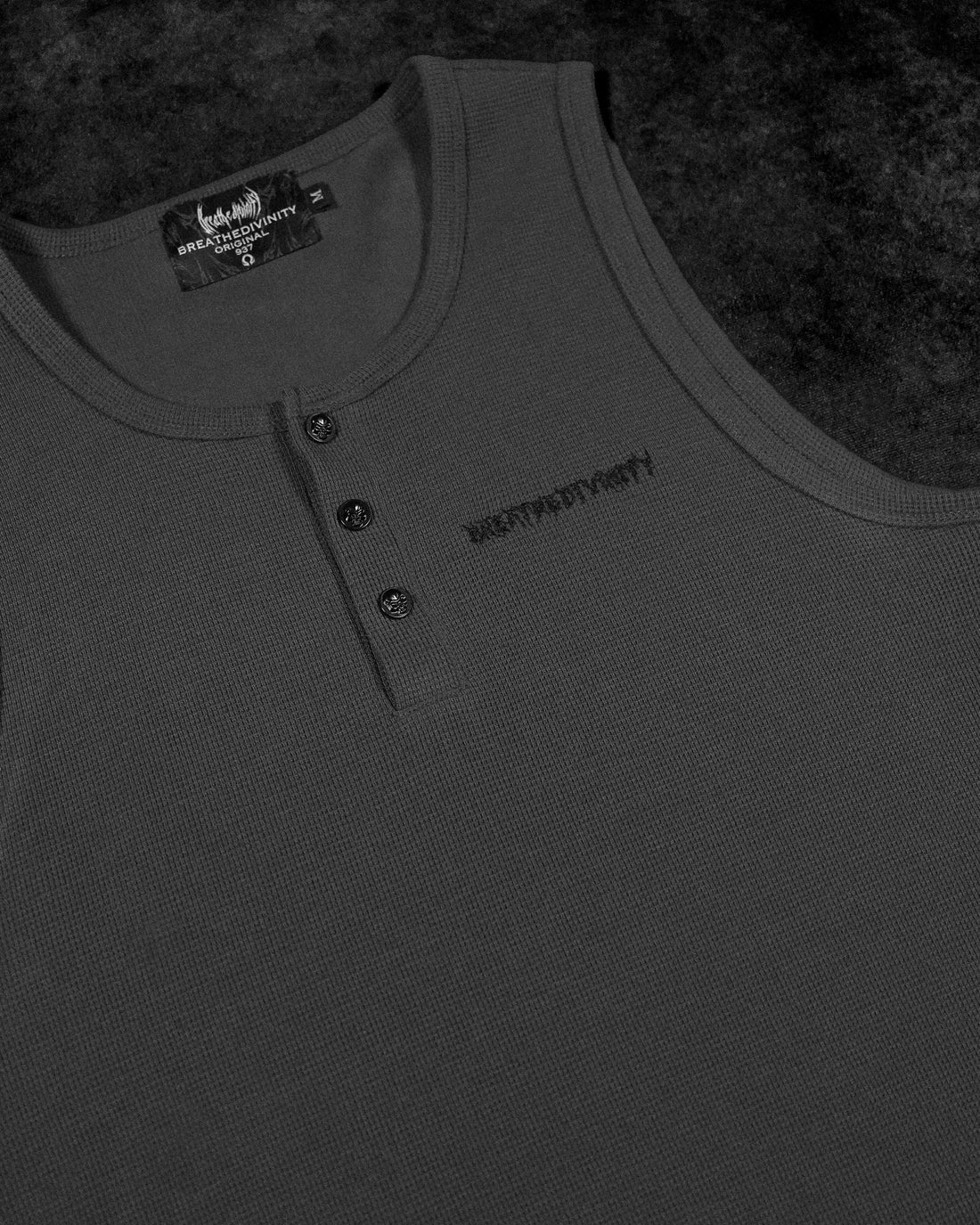 Metallic Henley Cut-off [PURGATORY GREY]