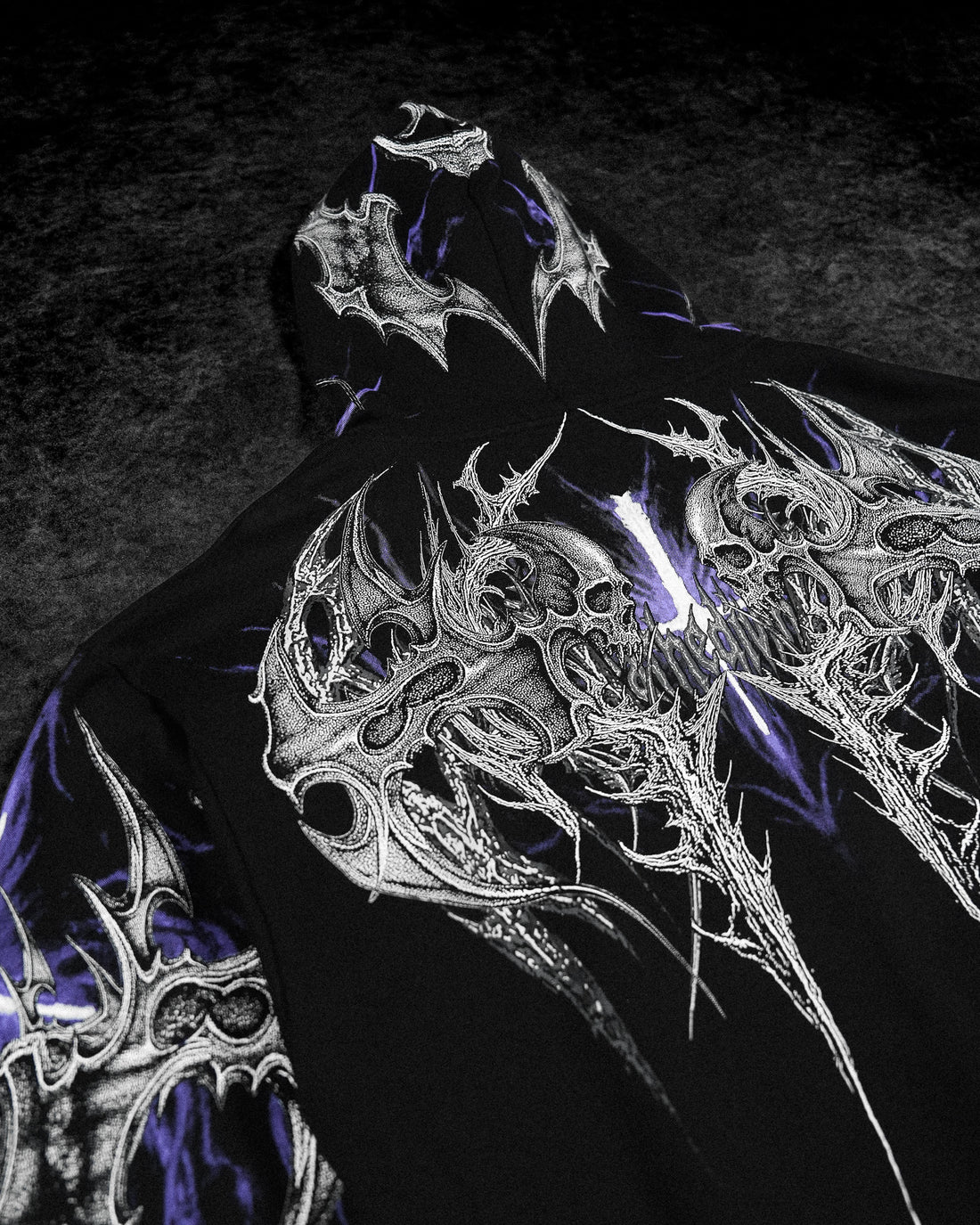 Death Blight Oversized Zip-Up Hoodie [HOLLOW PURPLE]