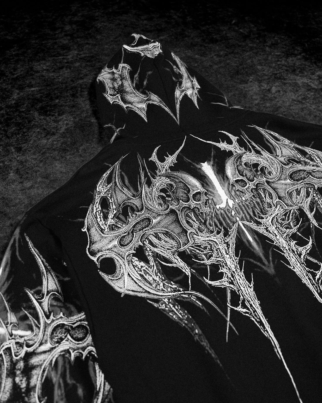 Death Blight Oversized Zip-Up Hoodie [VOID BLACK]