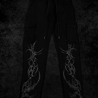 Women's Scarlet Kiss Cargo Sweatpants [DARKNESS]