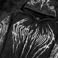 Death Slayer Oversized Zip-up Hoodie [GHOST VINTAGE WASH]