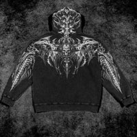 Death Slayer Oversized Zip-up Hoodie [GHOST VINTAGE WASH]