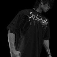 Abstract Oversized Simple T-shirt [VOID BLACK]