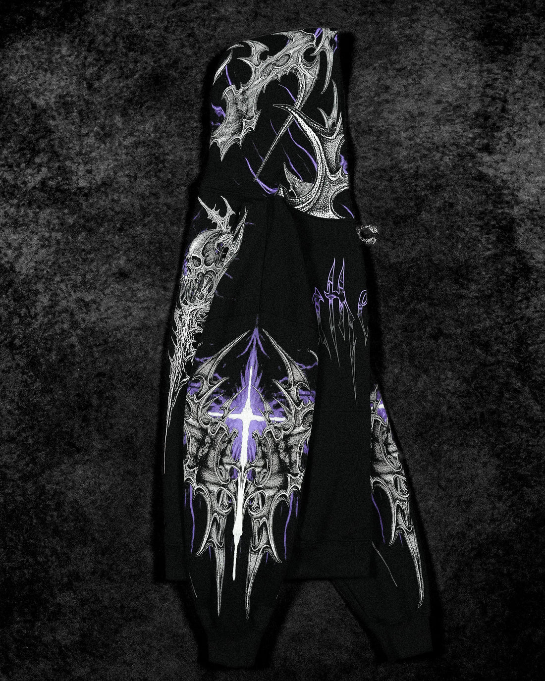 Death Blight Oversized Zip-Up Hoodie [HOLLOW PURPLE]