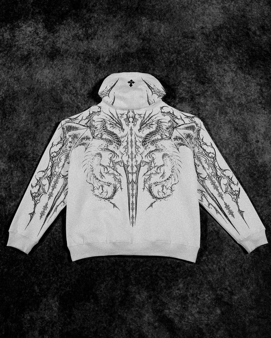 Dragon Blade Oversized pullover hoodie [DIVINE WHITE]