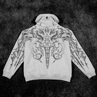 Dragon Blade Oversized pullover hoodie [DIVINE WHITE]