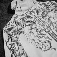Dragon Blade Oversized pullover hoodie [DIVINE WHITE]