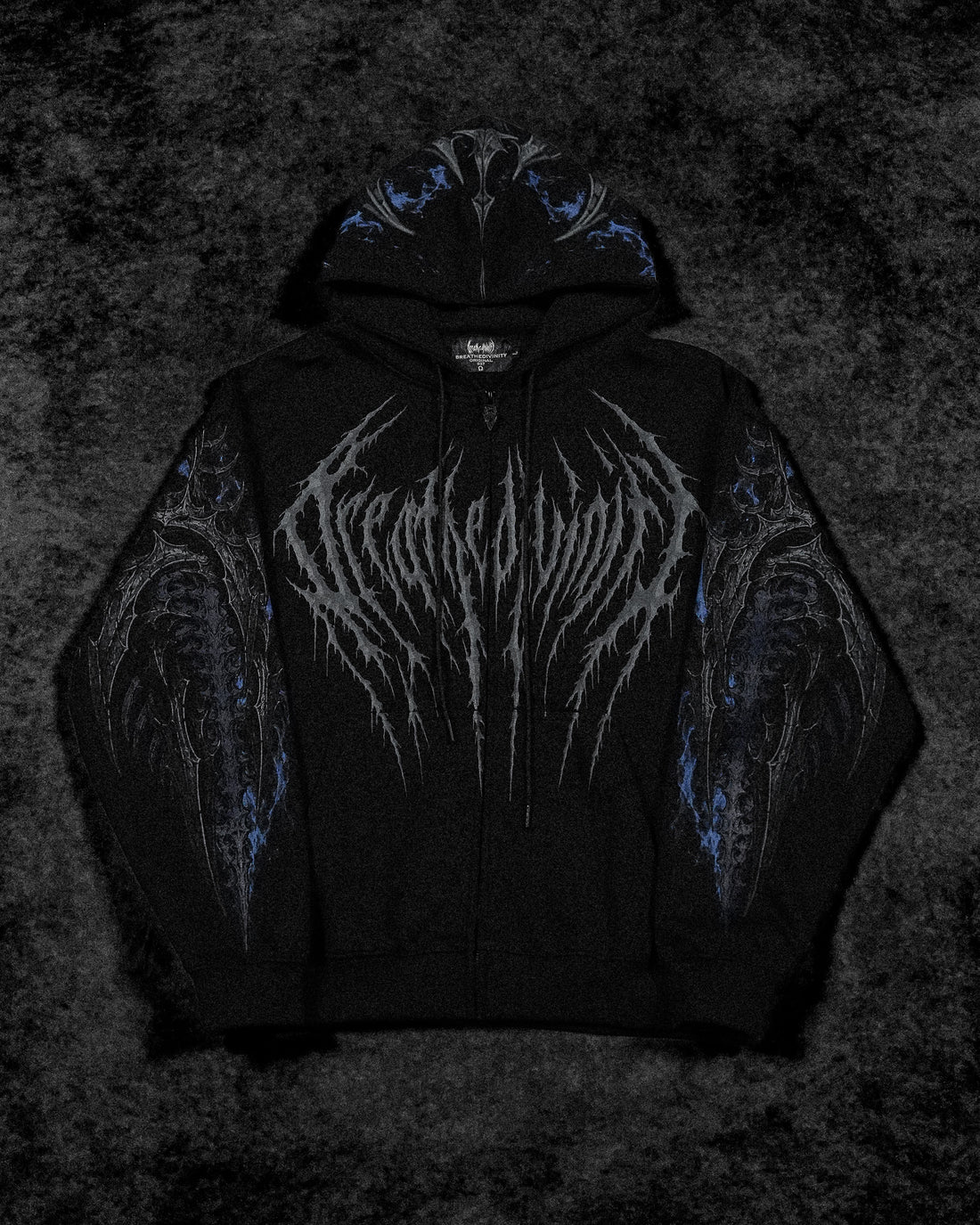 Death Slayer Oversized Zip-up Hoodie [SKY BLUE]